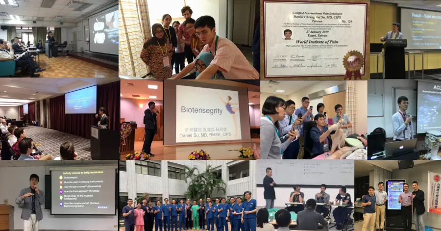 Collage of hands-on ultrasound and regenerative medicine workshops